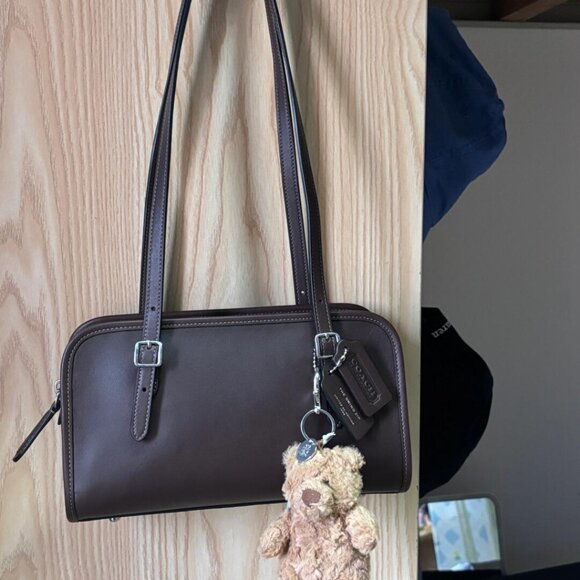 Coach Dark Brown Leather Shoulder Bag - Picture 1 of 8